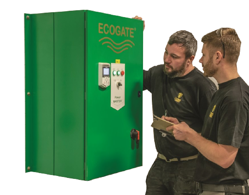 Two men operating an Ecogate® controller