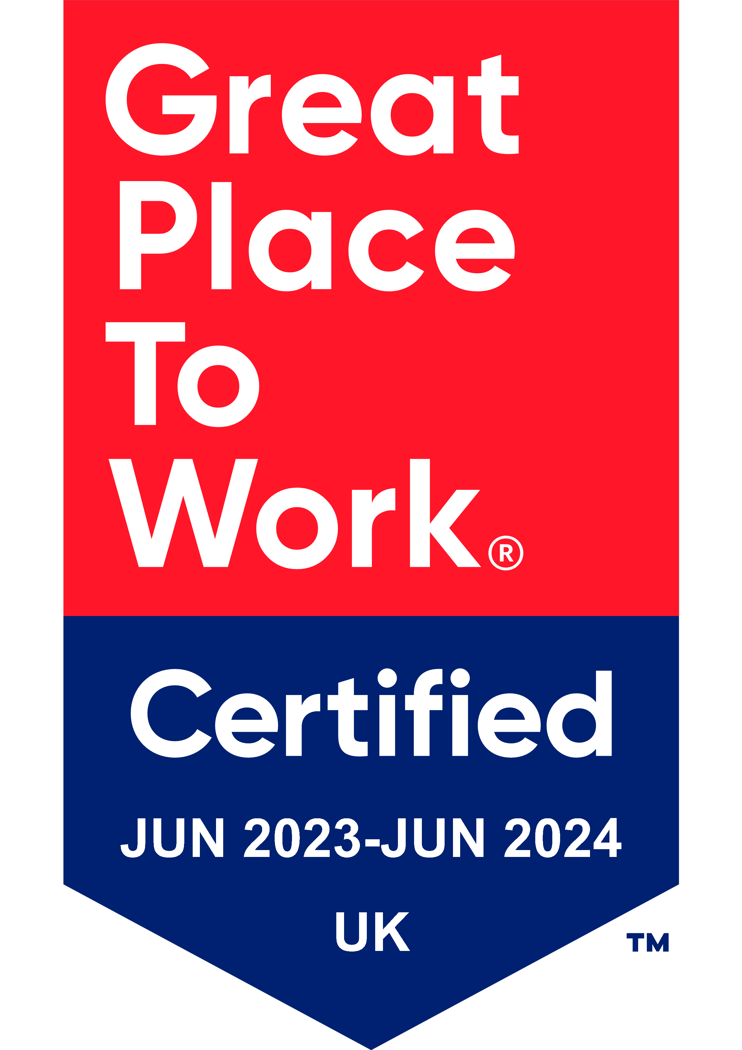 Great place to work - Certified May 2022 to May 2023 - UK