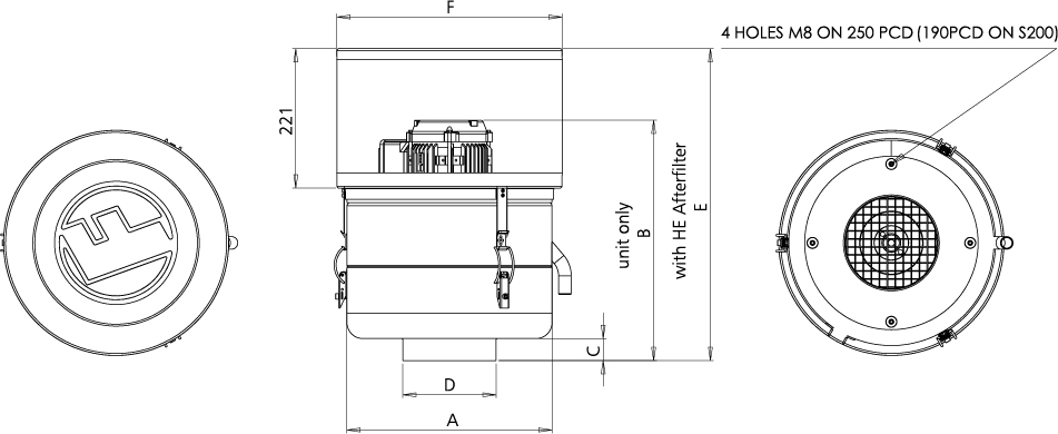 S Series GA afterfilter Drawing