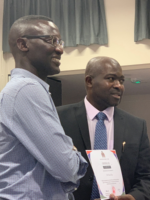 Dominic Gomez recognised by the Gambia High Commission of London
